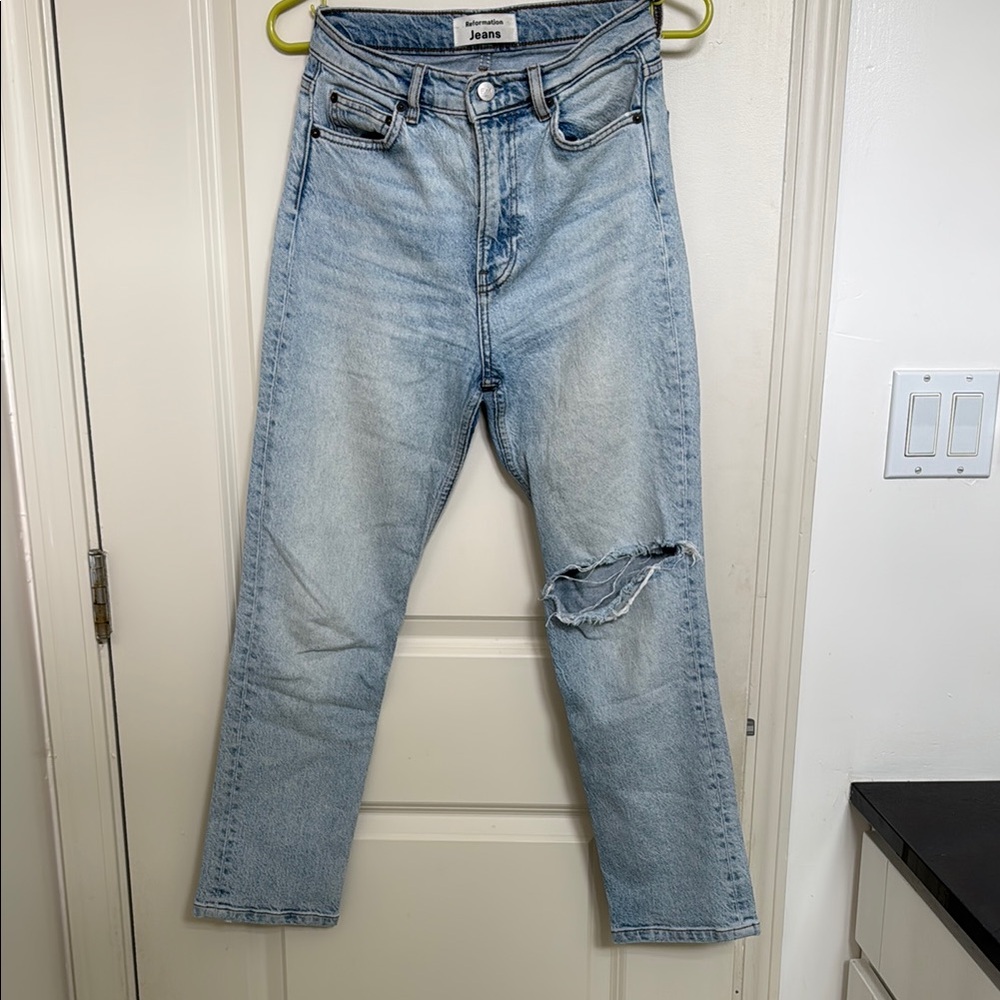 Reformation Light Blue Ankle Jeans